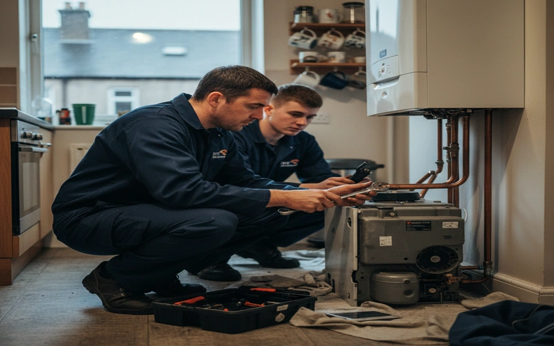 Gas Safe engineer completing rapid next day boiler installation in Glasgow home