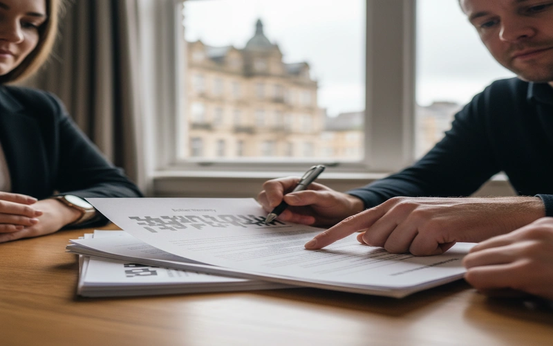 Boiler warranty documents and finance agreement paperwork for Glasgow installation